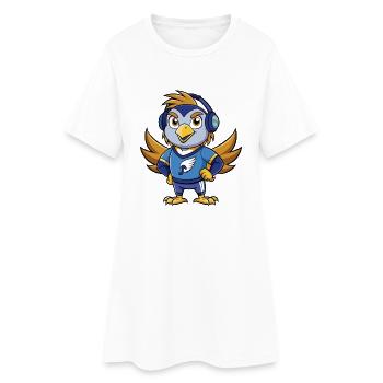 Falcon Funny Cartoon Character Musique de casque - Robe T-shirt Femme - blanc - Devant