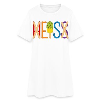 Eis - heiß - H EIS S - Frauen T-Shirt-Kleid - Weiß - Vorne