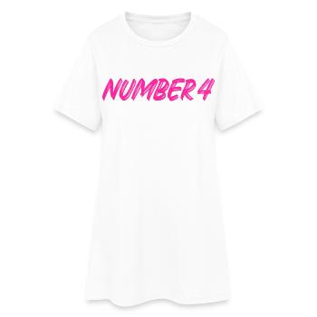 Number 4 - four - fourth - fourth - 4 - number 4 - Women’s T-Shirt Dress - white - Front