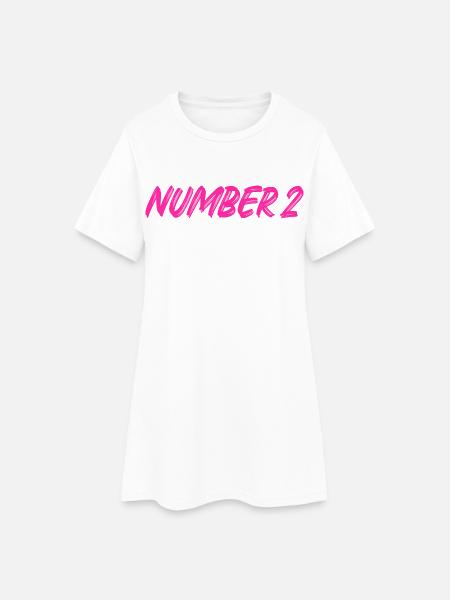 Numéro 2 - deux - deuxième - deuxième - 2 - numéro 2 - Robe T-shirt Femme - blanc