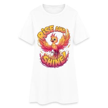 Raus aus den Federn - Frauen T-Shirt-Kleid - Weiß - Vorne