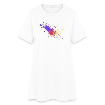 Colorful Color Stains Gift Stylish - Women’s T-Shirt Dress - white - Front