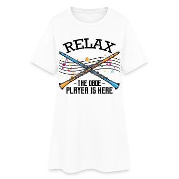 hautbois - Robe T-shirt Femme - blanc - Devant