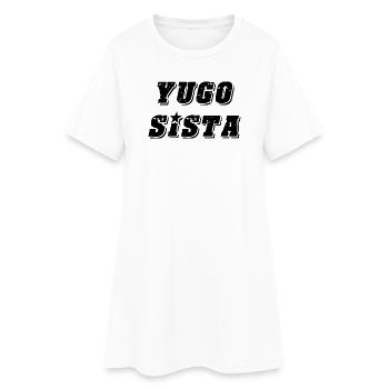 Yugo sista - style uni des Balkans - Robe T-shirt Femme - blanc - Devant