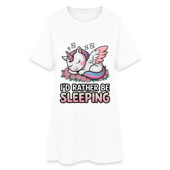 Ich würde lieber schlafen - Frauen T-Shirt-Kleid - Weiß - Vorne