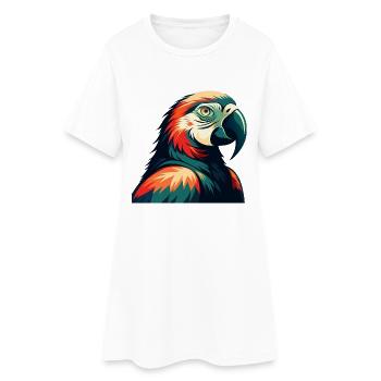 Perroquet Dessin Animé Personnage Animal Coloré Animal De Compagnie - Robe T-shirt Femme - blanc - Devant