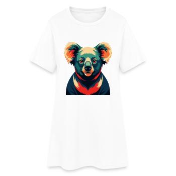Koala Zeichentrickfigur Buntes Haustier Tier - Frauen T-Shirt-Kleid - Weiß - Vorne