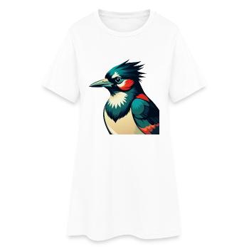 Blauhäher Zeichentrickfigur Buntes Haustier Tier - Frauen T-Shirt-Kleid - Weiß - Vorne