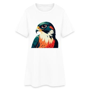Falke Cartoon Figur Buntes Haustier Tier - Frauen T-Shirt-Kleid - Weiß - Vorne
