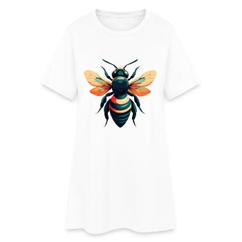 Biene Cartoon Figur Buntes Haustier Tier - Frauen T-Shirt-Kleid - Weiß - Vorne
