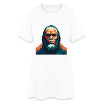 Big Foot Cartoon Figur Buntes Haustier Tier - Frauen T-Shirt-Kleid - Weiß - Vorne