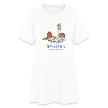 Denmark lighthouse tiny house by the sea - Women’s T-Shirt Dress - white - Front