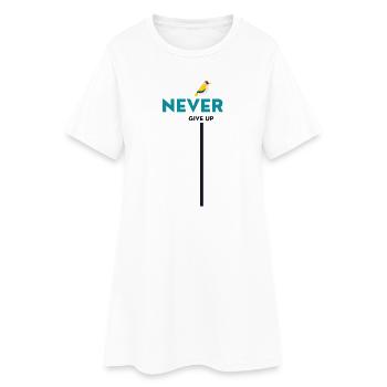 never give up bird - Frauen T-Shirt-Kleid - Weiß - Vorne