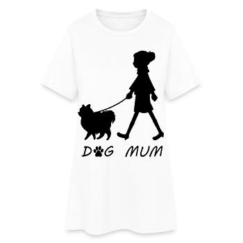 Dog Mum - Frauen T-Shirt-Kleid - Weiß - Vorne