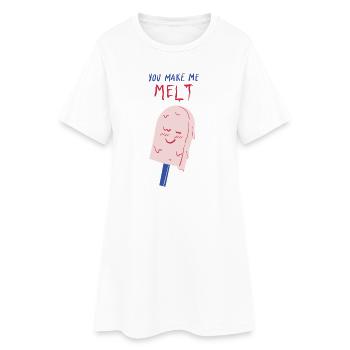 you make me melt icecream - Women’s T-Shirt Dress - white - Front