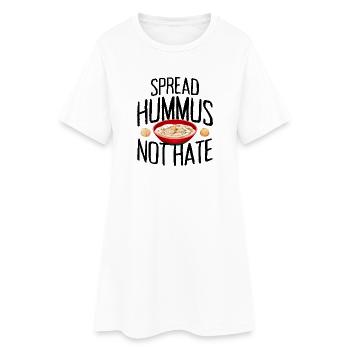 Spread Hummus Not Hate Vegan Geschenk Für Veganer - Frauen T-Shirt-Kleid - Weiß - Vorne