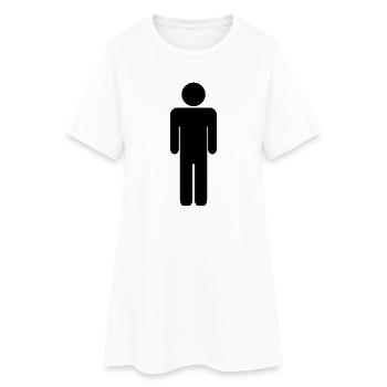 Mann - Frauen T-Shirt-Kleid - Weiß - Vorne