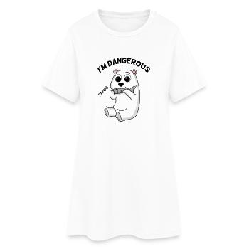 Baby polar bear polar bear gift - Women’s T-Shirt Dress - white - Front
