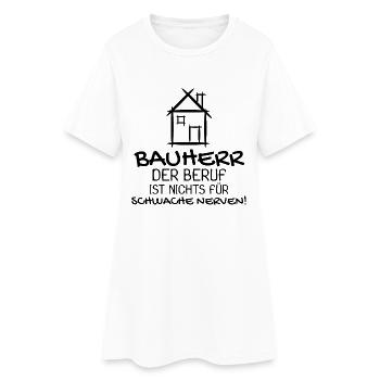 Bauherr Baumeister Hausbau Haus Witziges Geschenk - Frauen T-Shirt-Kleid - Weiß - Vorne
