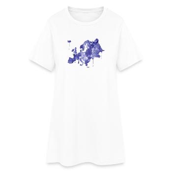Europa - Frauen T-Shirt-Kleid - Weiß - Vorne