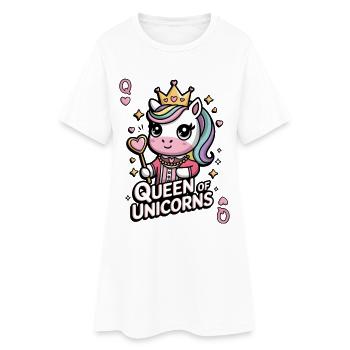 Reine des licornes - Robe T-shirt Femme - blanc - Devant