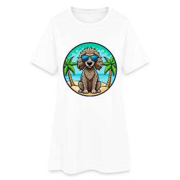 Irish Water Spaniel Hunderasse Cartoon Sonnenbrille - Frauen T-Shirt-Kleid - Weiß - Vorne