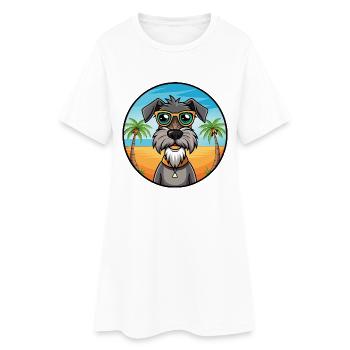 Deutscher Wachtelhund Lunettes de soleil de dessin animé de race de chien - Robe T-shirt Femme - blanc - Devant