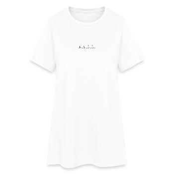 Herzschlag-EKG-Linie Medizinischer Pulswellen-Ikon-Vektor - Frauen T-Shirt-Kleid - Weiß - Vorne