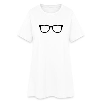 Lunettes - Robe T-shirt Femme - blanc - Devant