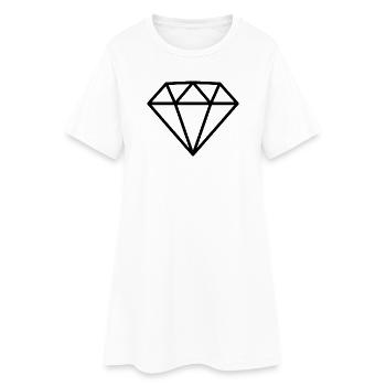 Diamant - Frauen T-Shirt-Kleid - Weiß - Vorne