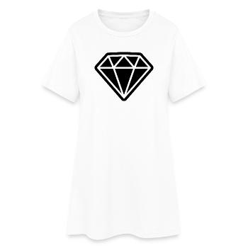Diamant-Symbol - Frauen T-Shirt-Kleid - Weiß - Vorne