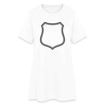 Leeres Schildlinien-Symbol Abzeichen Wappen Umrisssymbol - Frauen T-Shirt-Kleid - Weiß - Vorne