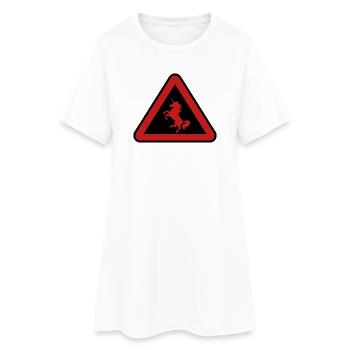 Achtung Einhorn, Gefahr - Frauen T-Shirt-Kleid - Weiß - Vorne