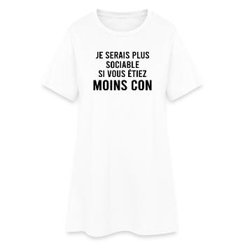Je serai plus sociable si. - Robe T-shirt Femme - blanc - Devant