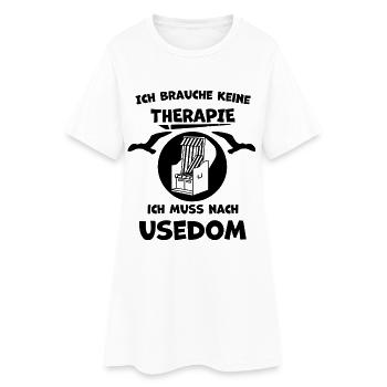 Usedom – Urlaub & Erinnerungen - Frauen T-Shirt-Kleid - Weiß - Vorne