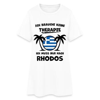 Rhodos Griechenland – Urlaub & Erinnerungen - Frauen T-Shirt-Kleid - Weiß - Vorne