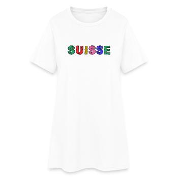 SUISSE. PAYS. GENEVE. HUMOUR. DRAPEAU. GENEVE - Robe T-shirt Femme - blanc - Devant