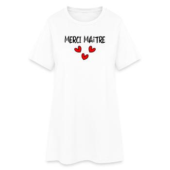 MAÎTRE. MAITRE. MERCI. MERCI MAÎTRE. MAITRE - Robe T-shirt Femme - blanc - Devant