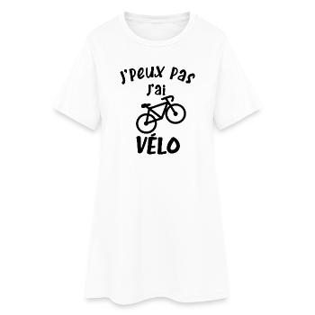 Je peux pas j'ai Vélo - Robe T-shirt Femme - blanc - Devant