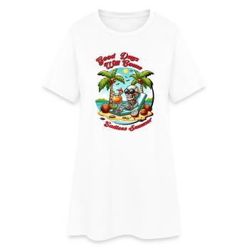 Gute Tage im Sommer - Frauen T-Shirt-Kleid - Weiß - Vorne