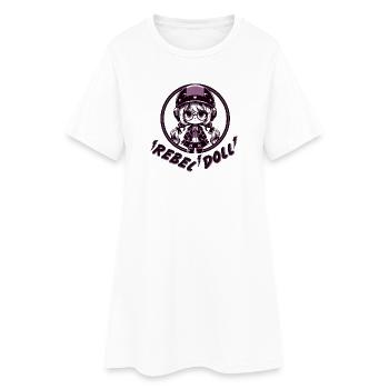 Rebellische Puppe - Frauen T-Shirt-Kleid - Weiß - Vorne