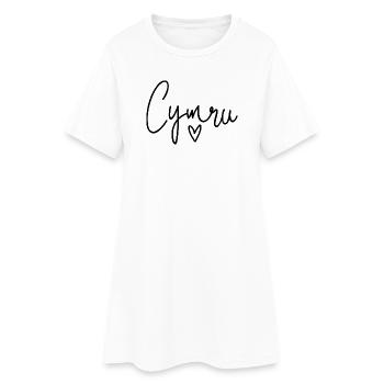 Cymru Calon Wales Herz - Frauen T-Shirt-Kleid - Weiß - Vorne