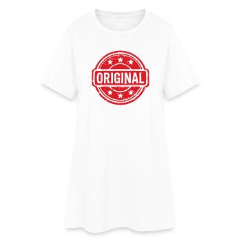 Conception originale du badge en caoutchouc Grunge - Robe T-shirt Femme - blanc - Devant