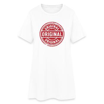 Conception originale du badge en caoutchouc Grunge - Robe T-shirt Femme - blanc - Devant