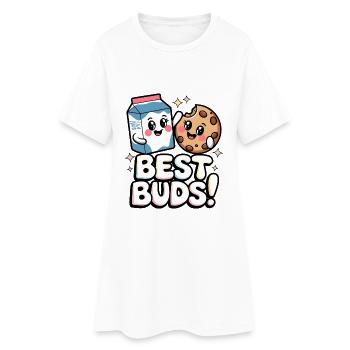 Beste Kumpels! - Frauen T-Shirt-Kleid - Weiß - Vorne