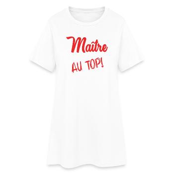 MEISTER. MEISTER. VIELEN DANK. DANKE, MEISTER - Frauen T-Shirt-Kleid - Weiß - Vorne
