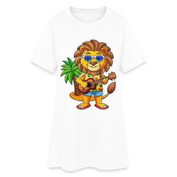 Lunettes de soleil de plage d’été Funny Lion Hawaiian - Robe T-shirt Femme - blanc - Devant