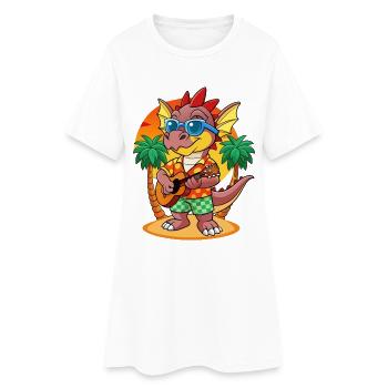Lunettes de soleil de plage d’été de dessin animé de dragon drôle - Robe T-shirt Femme - blanc - Devant