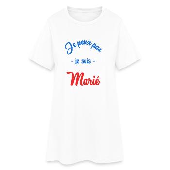JE PEUX PAS. MARIE. FUTUR MARIE. EVJF. TEAM. TEAM - Robe T-shirt Femme - blanc - Devant