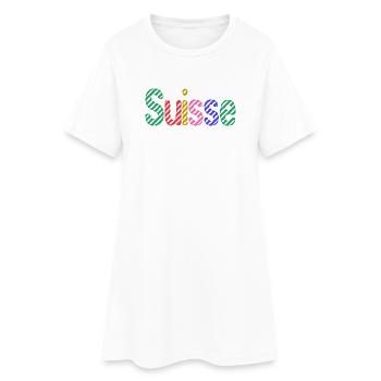 SCHWEIZ. HUMOR. LAND. FLAGGE. GENF. LAUSANNE - Frauen T-Shirt-Kleid - Weiß - Vorne